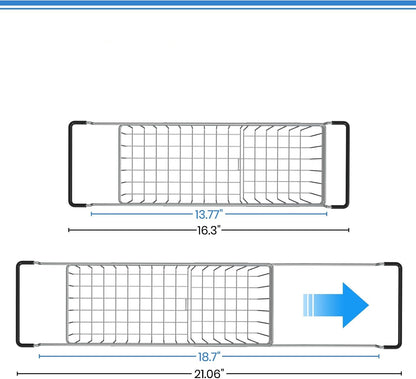 Stainless Steel Expandable Sink Caddy – Adjustable Sponge Holder for Kitchen Sink