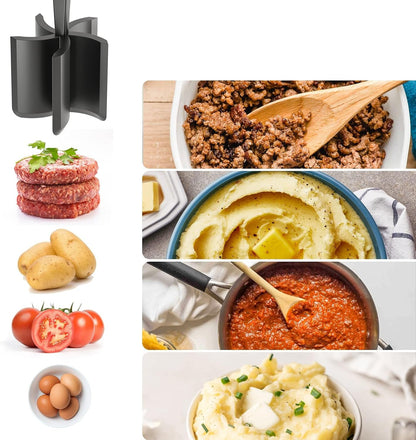 Meat Grinder & Burger Masher – Heat-Resistant for Ground Meat & Hamburger Prep